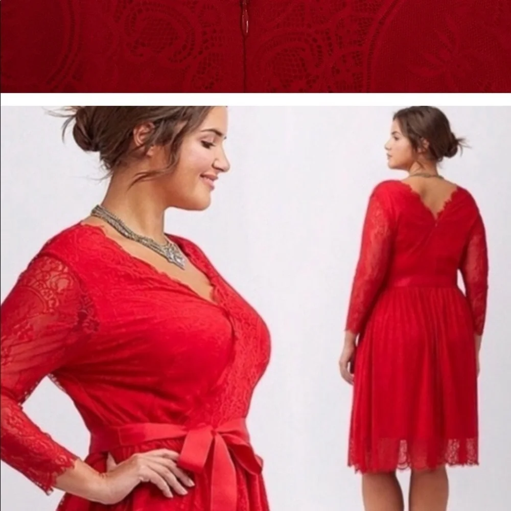 NWT HP🎉Lane Bryant Lace Red Dress, Plus, Size 28 - Picture 2 of 2